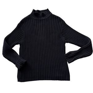 Vintage GAP Heavyweight Cotton Ribbed Mock Neck Sweaterr - M